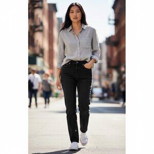 Reformation Women’s  Serena High Skinny Crop Jeans  Black  Stretch Size 28